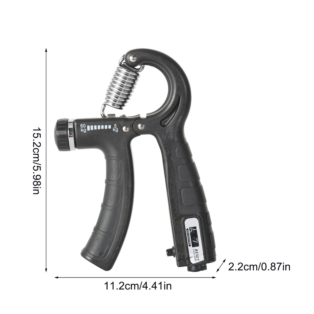 Kìm bóp tay, dụng cụ tập cơ tay, kìm tập cơ tay tập gym điều chỉnh lực 5-60kg có bộ đếm
