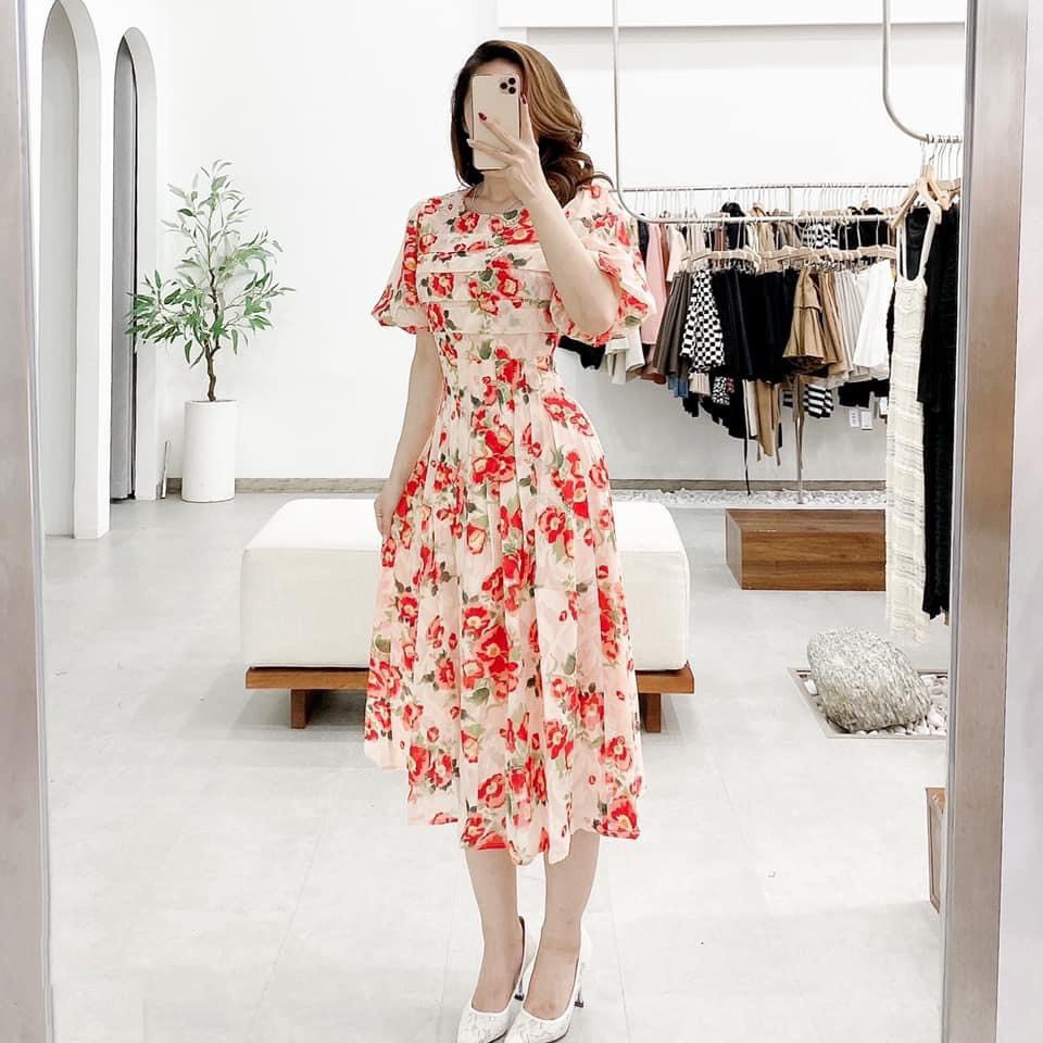 (FREE SHIP) ĐẦM XÒE NỮ HOA VOAN LỤA NHẸ NHÀNG TINH TẾ HHP