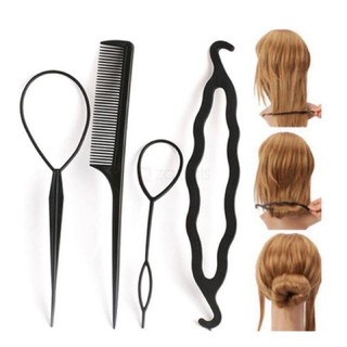 Set Làm Tóc Dụng Cụ Làm Tóc 4 Món Nhựa Dẻo