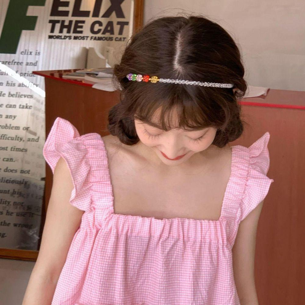 Băng Đô Cài Tóc Đính Hạt Hình Hoa Phong Cách Hàn Quốc Thời Trang Cho Nữ