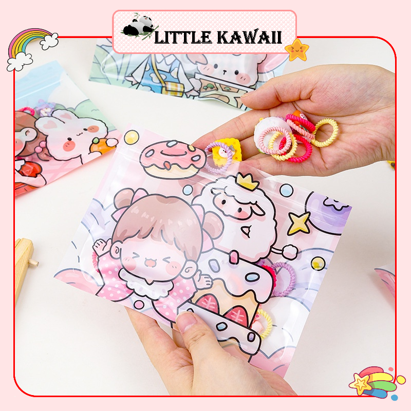 Túi zip ngang đựng quà, bánh kẹo, đồ nhỏ mini, sticker, kẹp tóc hoạt hình bé gái dễ thương