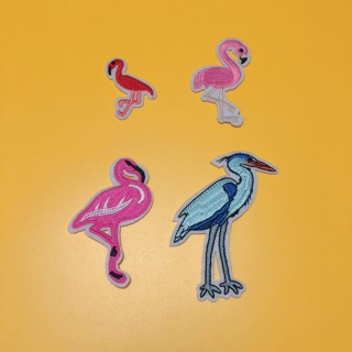 Sticker ủi, patch ủi, hình ủi chim cò, hồng hạc (Phụ liệu may vá trang trí quần áo may mặc, Handmade, DIY)
