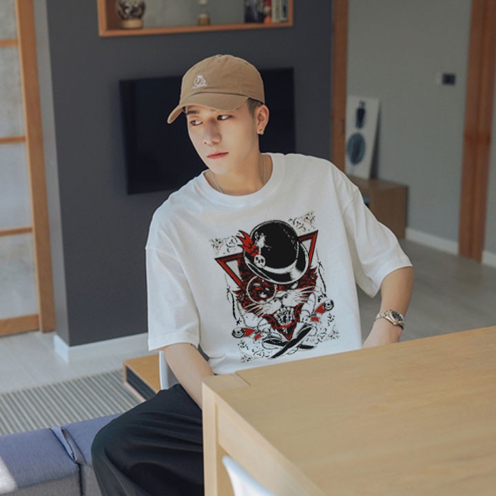 Áo thun tay lỡ form rộng unisex nam nữ Mèo Xấu Xí Đội Mũ tee phông big logo oversize chất cotton siêu đẹp