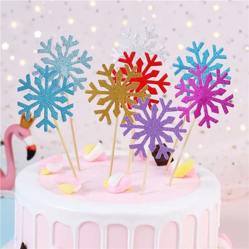 DISNEY Bộ 10 Que Cắm Trang Trí Bánh Kem Hình Công Chúa Elsa