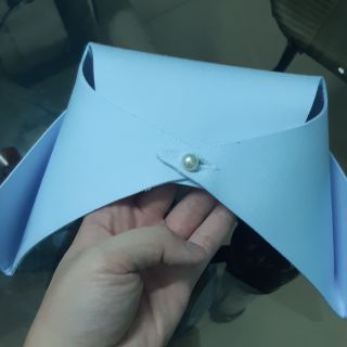 Nón y tá hàng may thủ công.(trắng trơn/ có viền xanh)