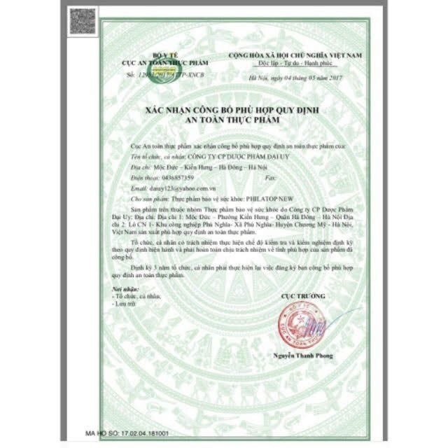 PHILATOP NEW hộp 20 ống thủy tinh