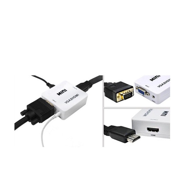 Bộ chuyển đổi tín hiệu từ VGA sang HDMI VGA to HDMI converter (Màu Trắng mini).