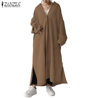Áo Khoác Cardigan ZANZEA Tay Dài Cổ V Thoải Mái Thời Trang Cho Nữ