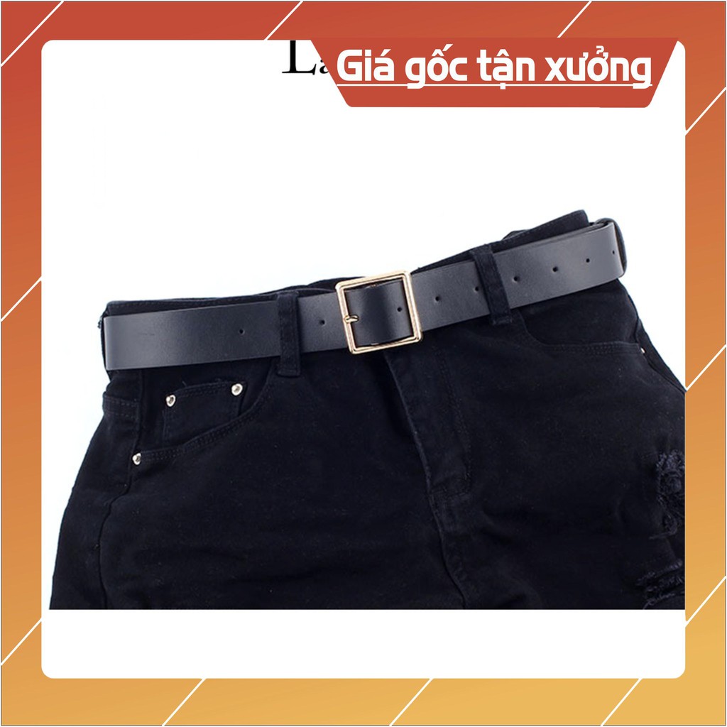 Dây Nịt Nữ Khóa Tròn Vuông Kim Loại Phong Cách Punk Thời Trang