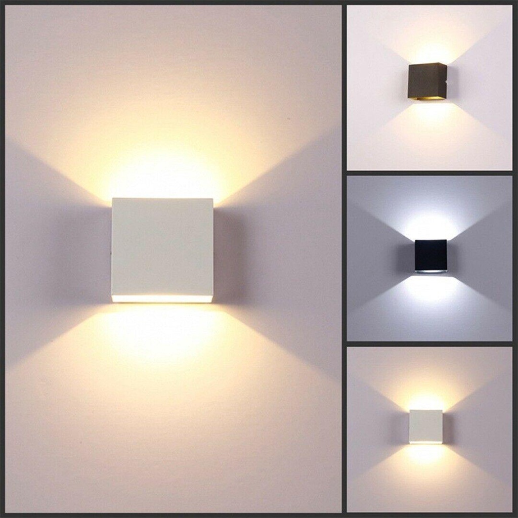 LANSEL Đèn LED Gắn Tường Hình Khối Lập Phương Màu Trắng / Đen Sáng Tạo