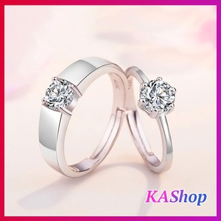 Nhẫn đeo tay nam nữ đính đá uyên ương