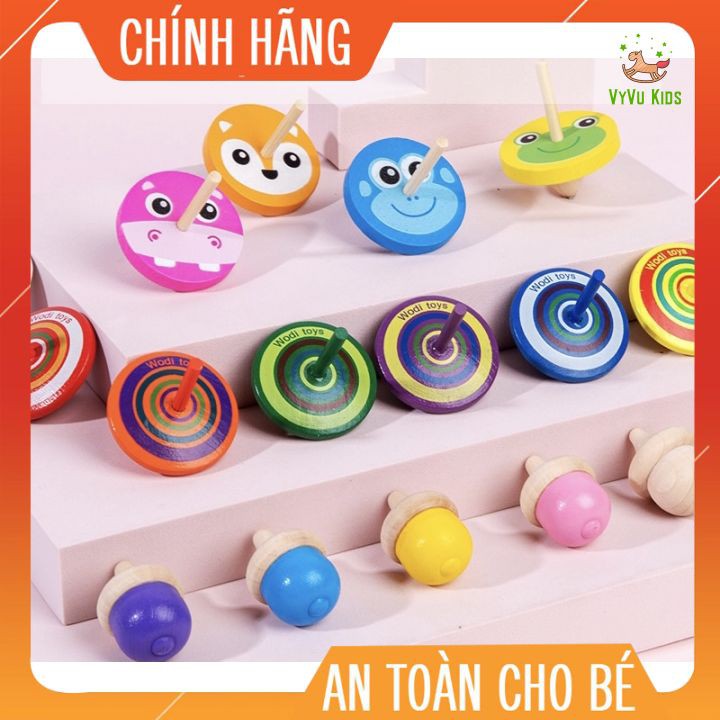 Con quay con cù bằng gỗ 1 hộp♥️ CHÍNH HÃNG♥️ ĐỒ CHƠI GIÁO DỤC♥️phát triển vận động cho bé