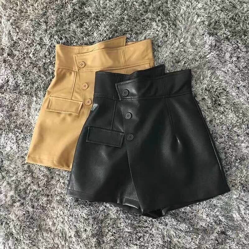 Chân váy da khuy lệch quảng châu hàng đẹp - quần short cạp cao ống rộng | BigBuy360 - bigbuy360.vn