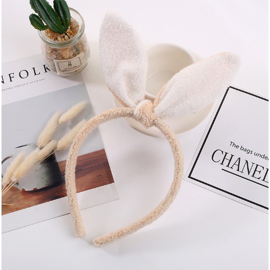 Cài tóc, băng đô trang điểm làm đẹp cho bạn gái hình tai thỏ nhung