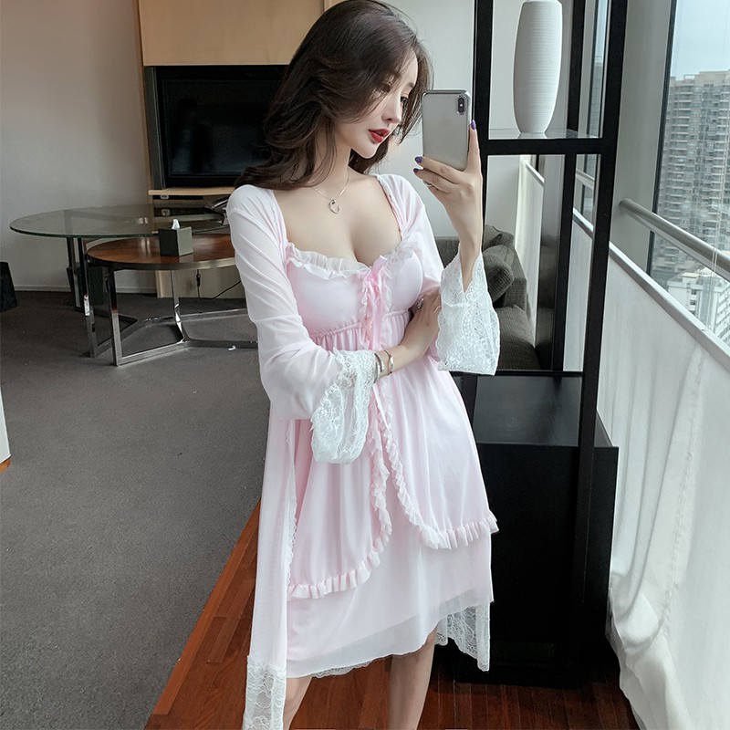 Váy Ngủ 2 dây xinh xắn phối bèo quảng châu ulzzang | BigBuy360 - bigbuy360.vn