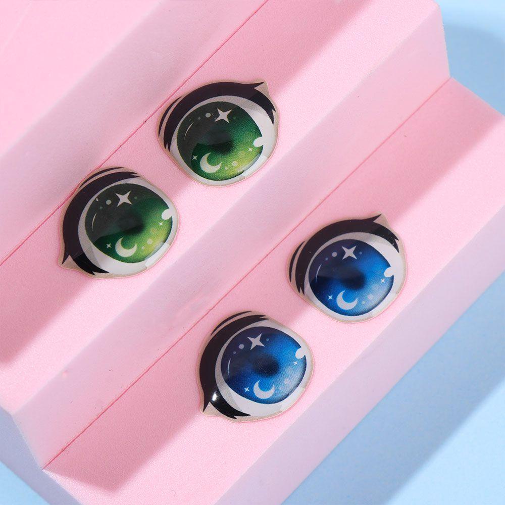 Bộ 10 Cặp Miếng Dán Kính 8mm / 10mm / 12mm / 15mm Hình Đôi Mắt Hoạt Hình|Đề Can Dán Trang Trí Mặt Màu Tím / Nâu / Xanh Dương / Xanh Lá