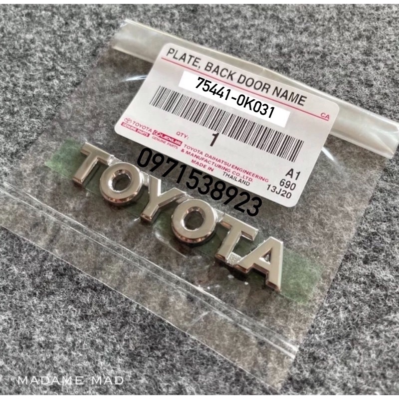 LOGO CHỮ TOYOTA XỊN CHÍNH HÃNG GIÁ RẺ 75441-0k031
