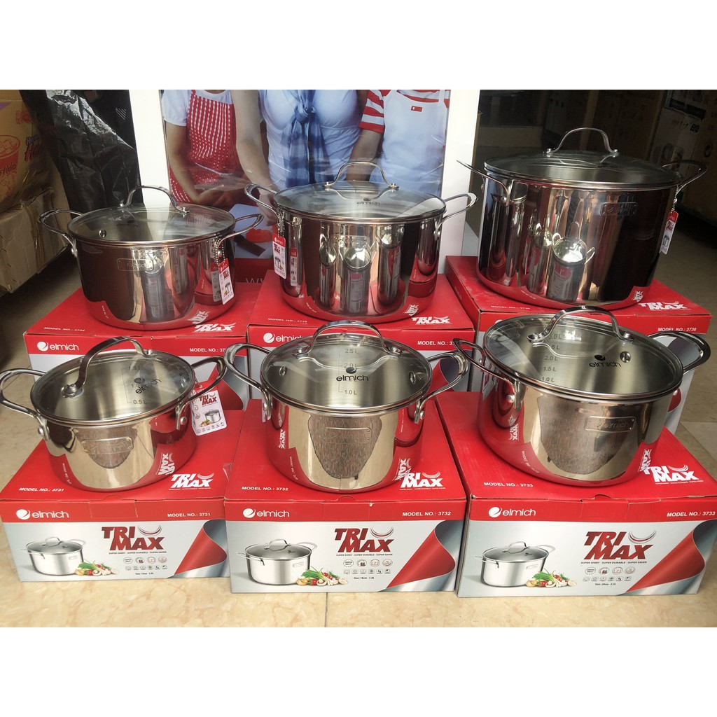 Nồi siêu phẩm Elmich - Trimax inox đáy liền