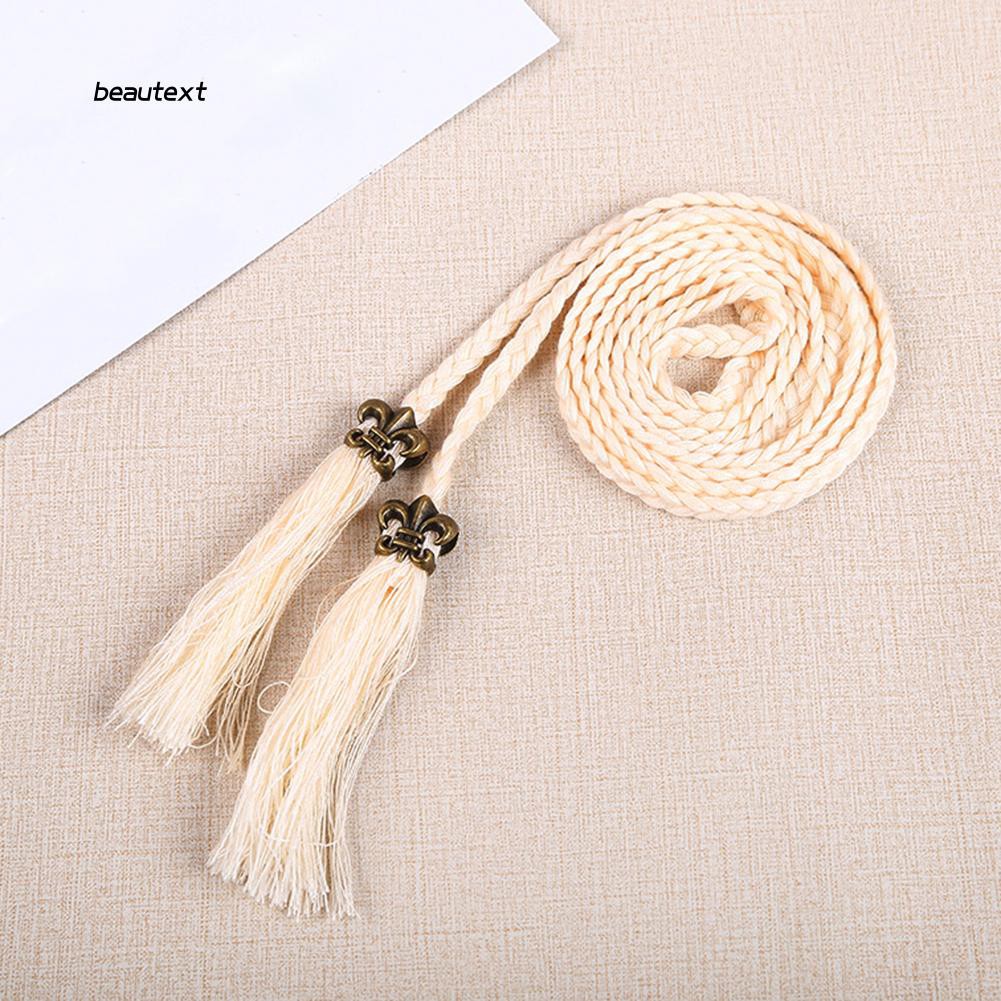 Thắt lưng trang trí dạng dây thừng phối tua rua xinh xắn cho nữ