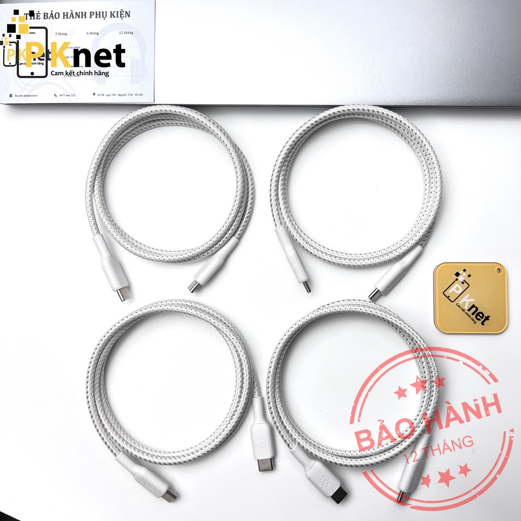 Cáp sạc nhanh 60W Type C to Type C, Siêu bền Belkin Boost Charge