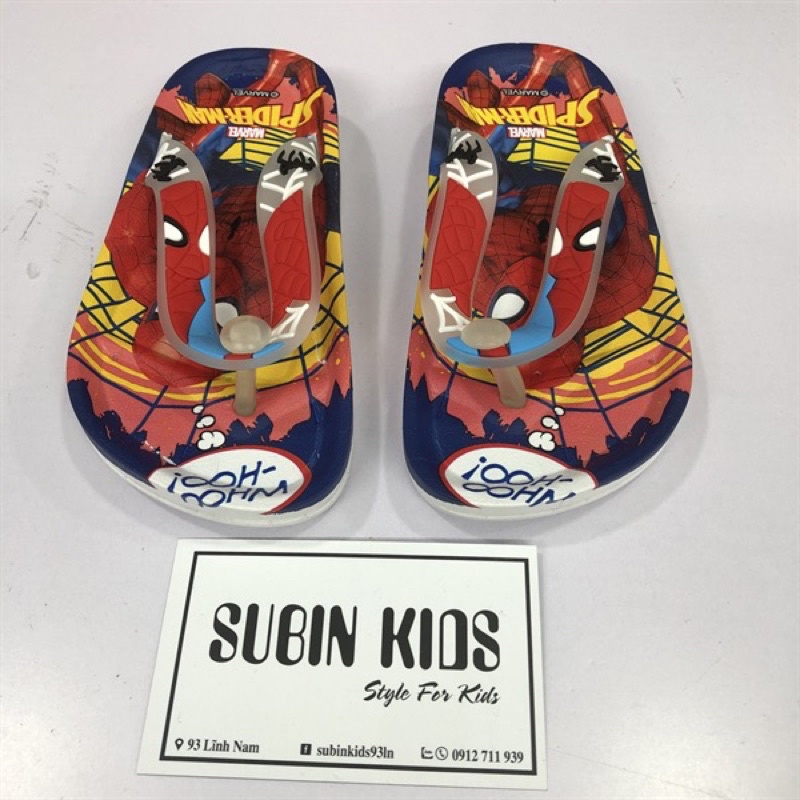 Dép tông cho bé trai SBDE24 sz 24-35 dép xỏ ngón cho bé hình siêu nhân nhẹ chống trơn  SUBIN kid
