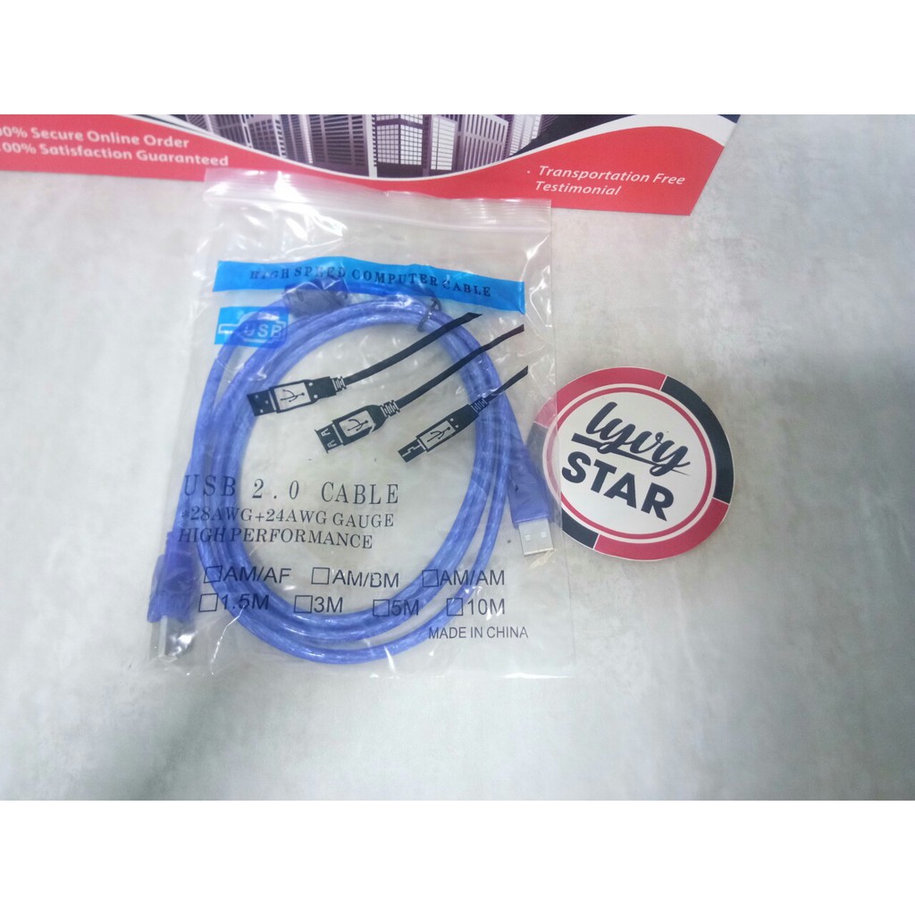 Dây cáp ( caple) máy in ( 1.5m) sử dụng cho máy in Canon, HP, Brother , Epson,,,