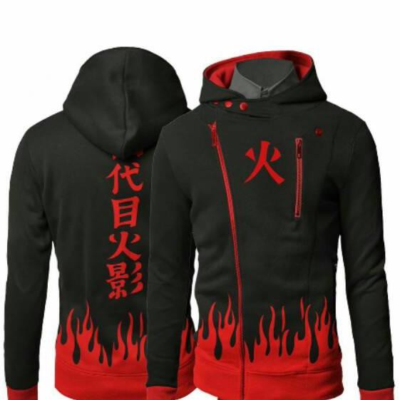 Áo Khoác Màu Đỏ Đen Phong Cách Harakiri Hokage