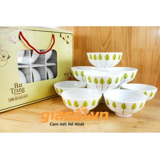 Bộ 10 Bát ăn cơm hình Cái lá gốm sứ Bát Tràng xuất khẩu