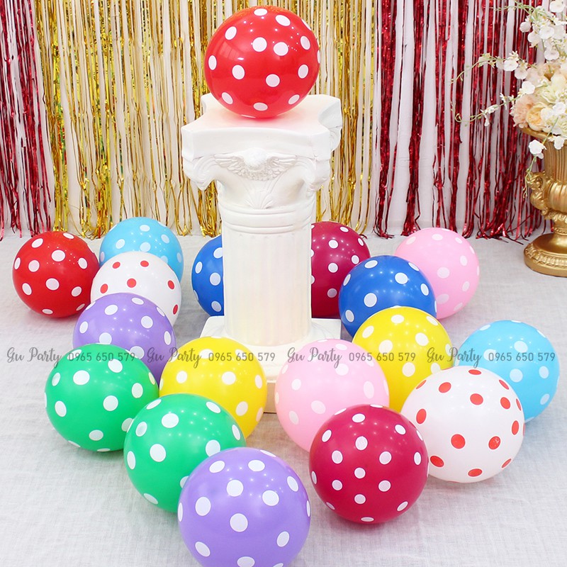 Set 10 Bóng Chấm Bi Dễ Thương Nhiều Màu