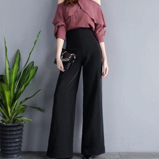 Quần suông cạp cao