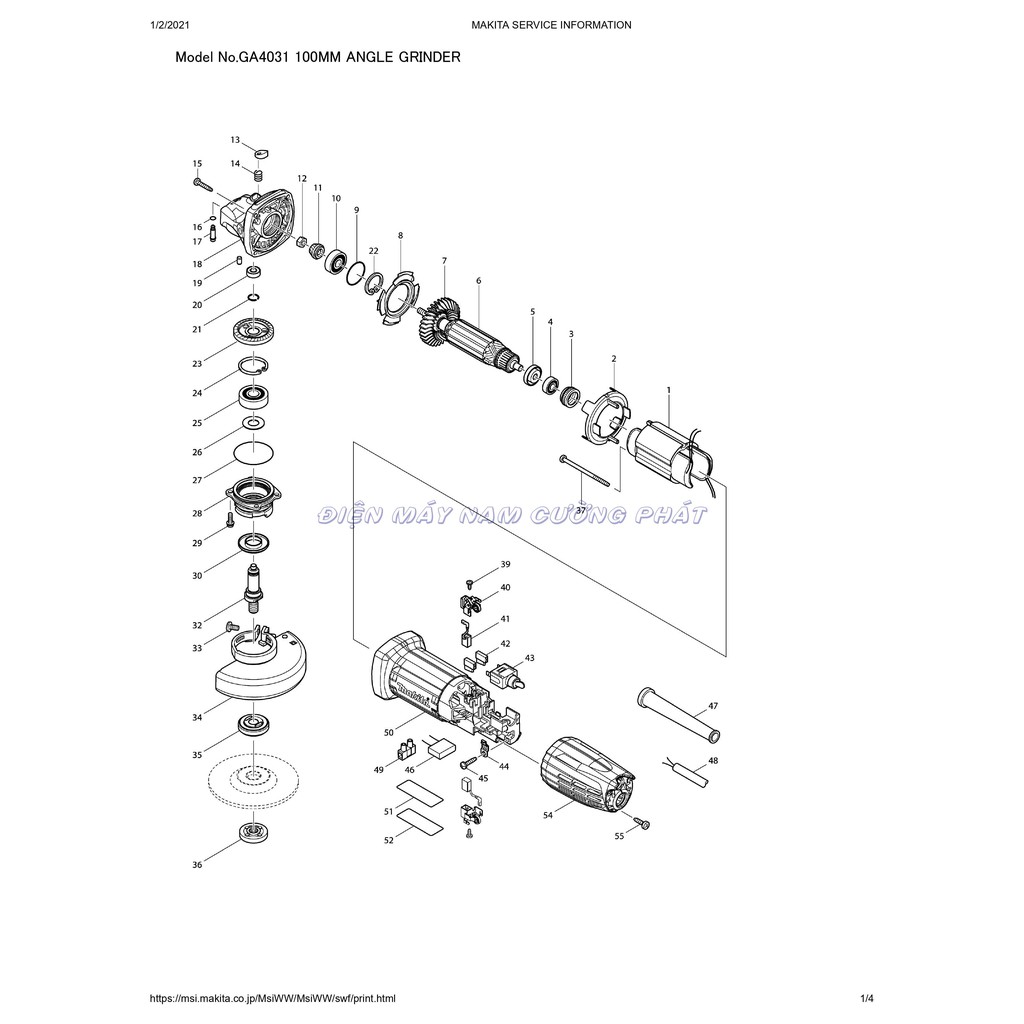 Phụ tùng máy GA4030/4031 Makita- Phần 2