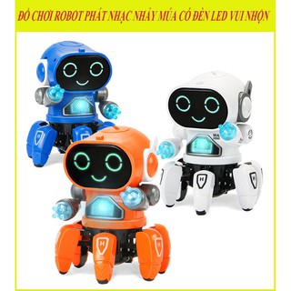 Đồ chơi Robot 6 chân nhún nhảy theo nhạc có đèn led 7 màu cho bé