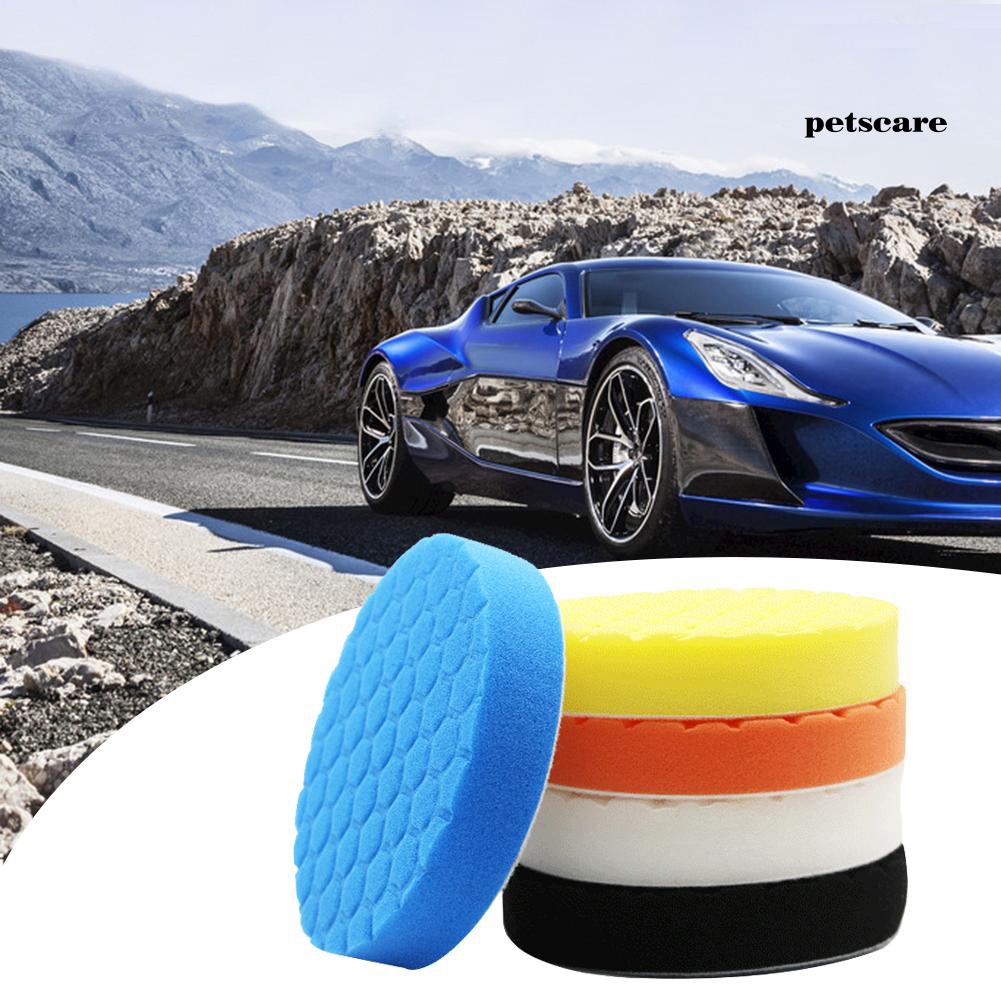 Bộ 5 Miếng Xốp Tròn Đánh Bóng Xe Hơi Kích Thước 3 / 4 / 5 / 6 / 7inch