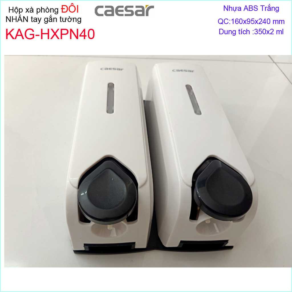 Hộp đựng xà phòng Caesar  KAG-HXPN40-Trắng-White, hộp nhấn xà phòng đựng sữa tắm, dầu gội đầu