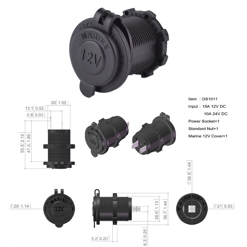 Tẩu Sạc Điện Thoại 12-24V Tích Hợp Bật Lửa Cho Xe Hơi