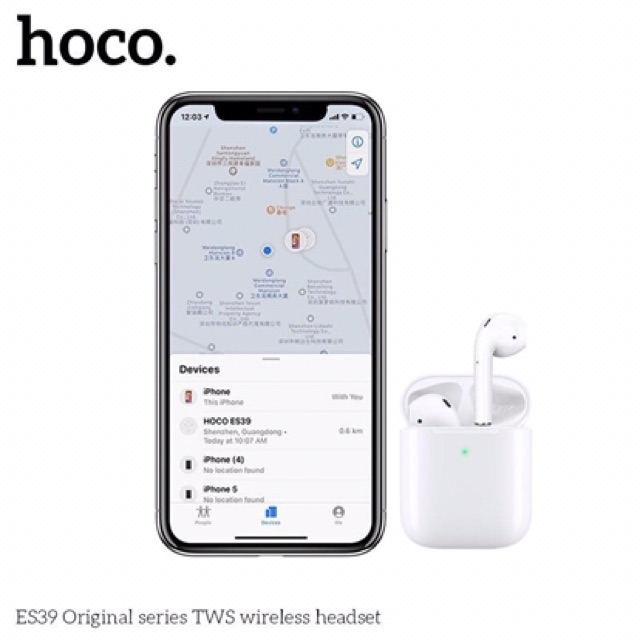 Tai nghe hoco es39 có hỗ trợ tính năng định vị đổi tên ạ