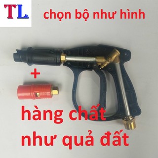 Súng rửa xe áp lực cao ren 22mm + béc mỏ vịt (súng đen ren 22mm)