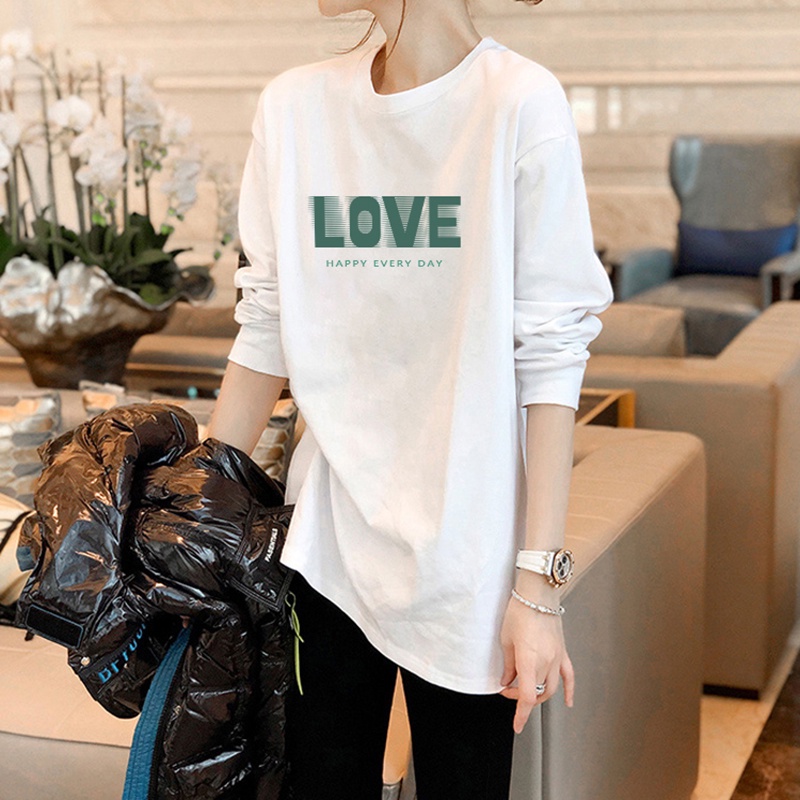 NRVP Áo Thun Nữ Dài Tay Dáng Rộng Phong Cách Hàn Quốc Mới