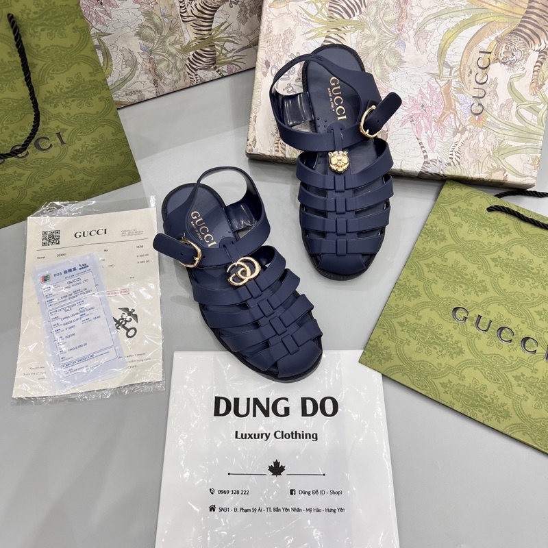 Dép Sandal Nam GC Dây Mềm - Dép Dọ GC Nam Tang Mắt Logo Vàng Net Căng