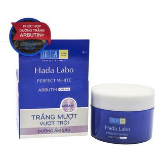 Kem dưỡng trắng mượt vượt trội Hada Labo Perfect White Arbutin Cream 50g