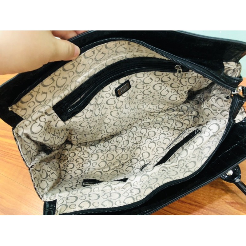 Túi si da thật phối vải hiệu