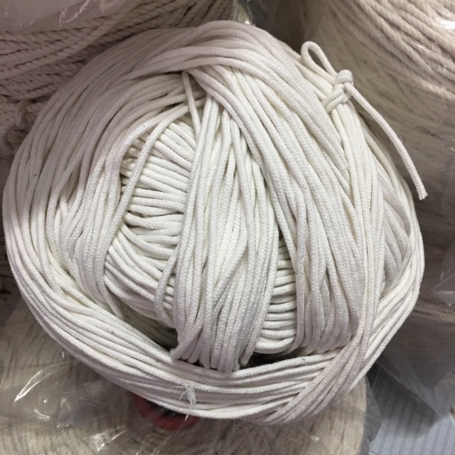 Dây macrame 4mm trắng trơn, chuyên dùng làm túi xách, 1kg.