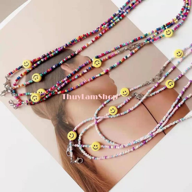 Dây đeo trang trí khẩu trang/kính mắt hình mặt cười chống trượt rớt tiện lơi dễ thương vui vẻ