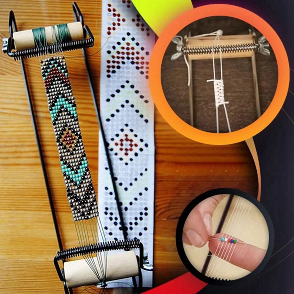 BARRY Stainless Steel Beads Knitter Craft Knitting Tool Weaving Beading  Loom Bracelet Creative Jewelry Handmade Gifts for Kids Round Bead Weaving Beading