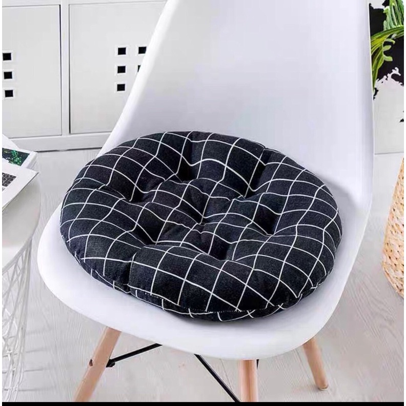 Đệm Ngồi Bệt Size Lớn Thêu Vi Tính, đệm lót ghế Vuông( bông trắng) - Kanta store