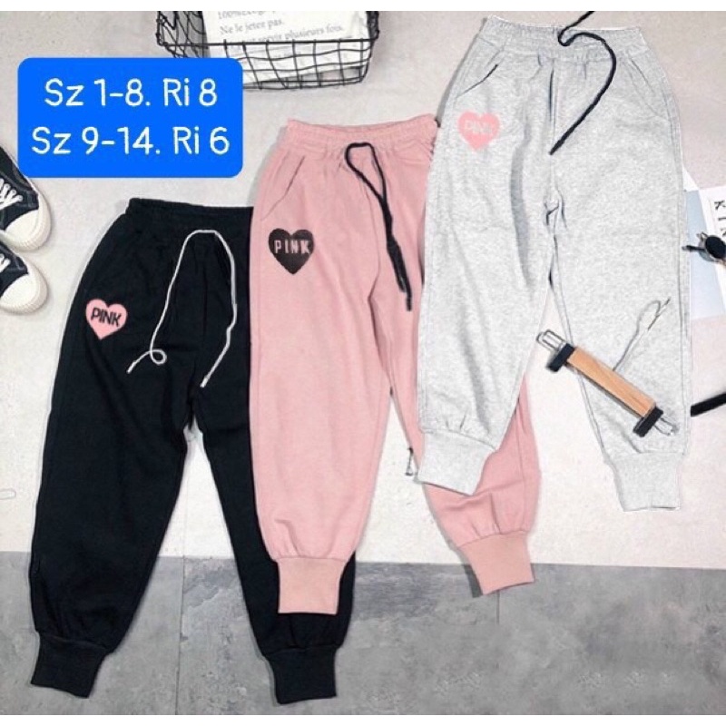Quần nỉ da cá bé gái Pink size 1 đến 14 tuổi