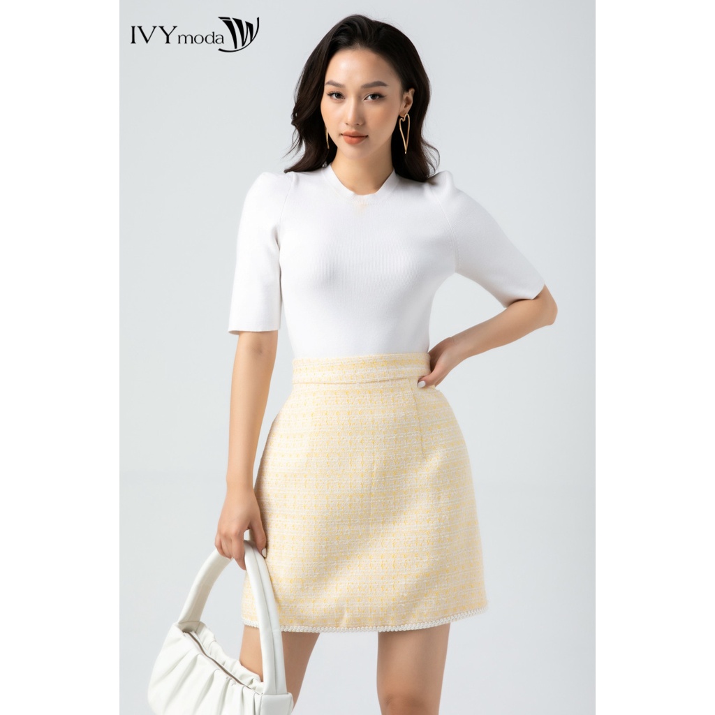 Chân váy tweed kẻ IVY moda MS 31B9014