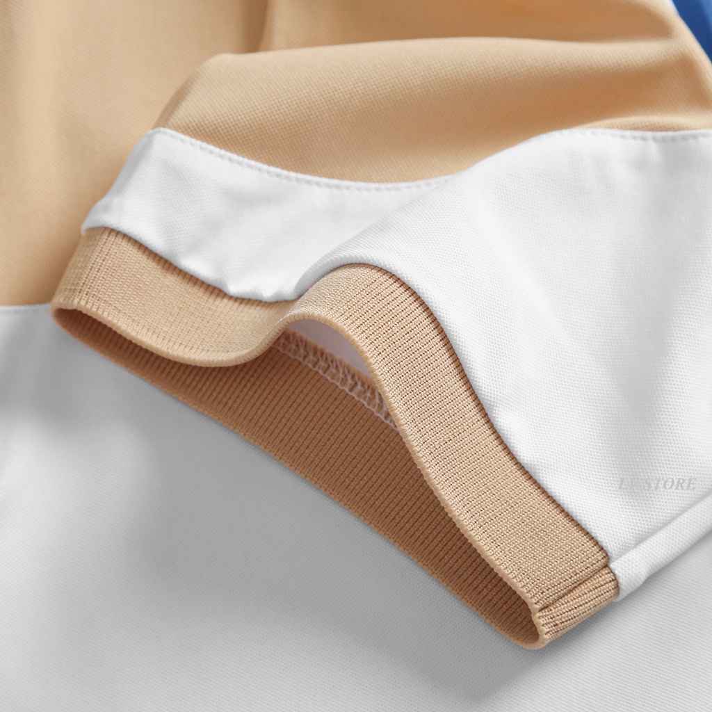 Áo Polo nam phối màu be Tulip áo thun cổ bẻ tay ngắn vải cá sấu cotton cao cấp lịch sự, thanh lịch - Lv Store