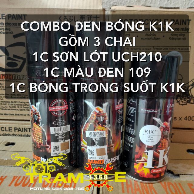 [ COMBO 3 CHAI ] SƠN SAMURAI MÀU ĐEN BÓNG 109 LOẠI 1K TÙY CHỌN BÓNG TRONG HOẶC BÓNG KIM TUYẾN