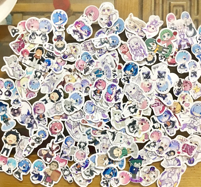 Ảnh sticker anime ramrem combo 20-50 cái khác nhau ngẫu nhiên